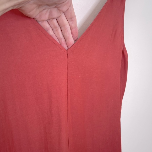 BA&SH Polly Twist Shoulder Satin Maxi Dress linen blend vacation summertime - Picture 10 of 13